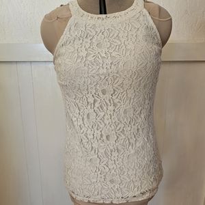 Creamy White Lined Lace Top